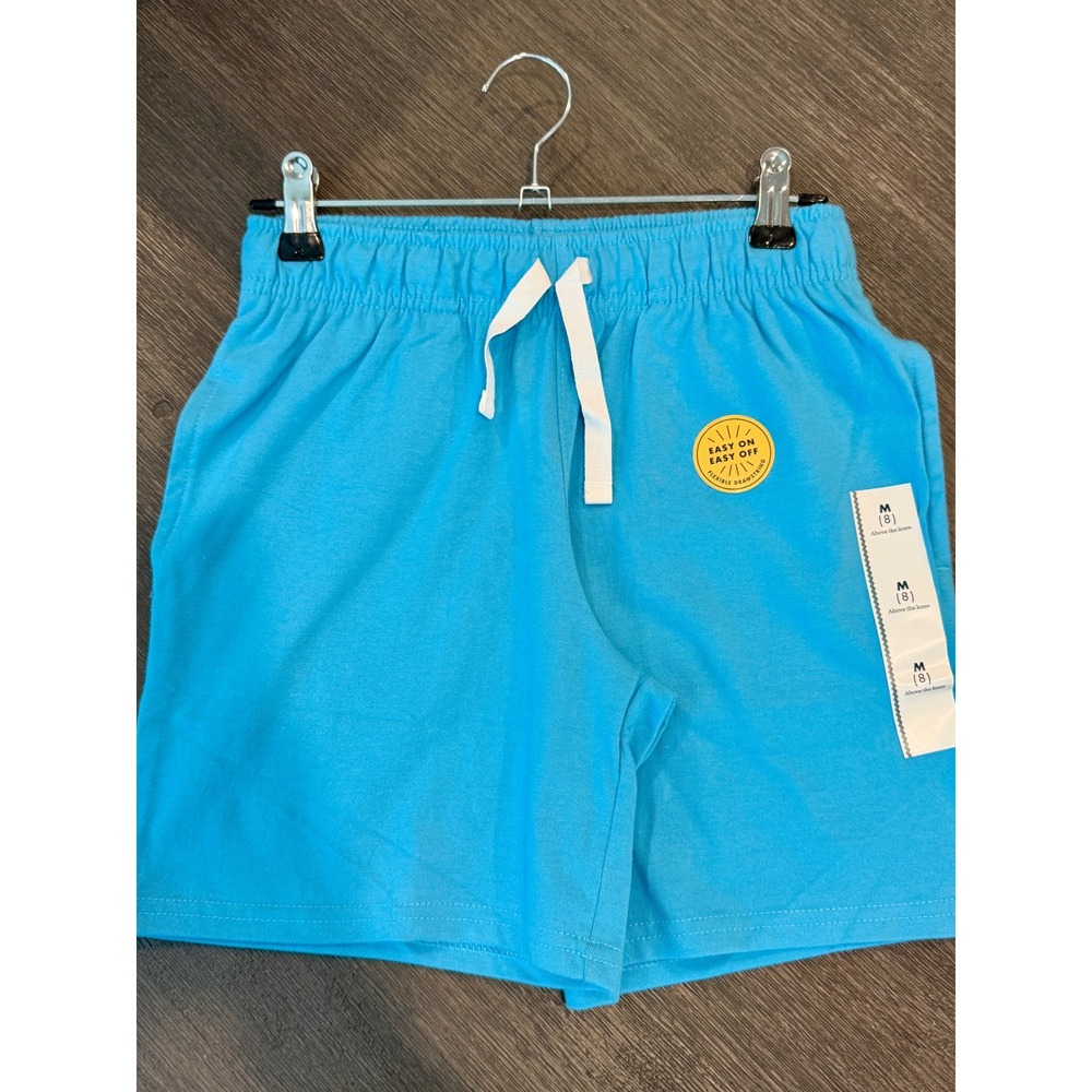 Cat & Jack Boys Knit Shorts Blue Size M 8 Easy On Easy Off Drawstring New